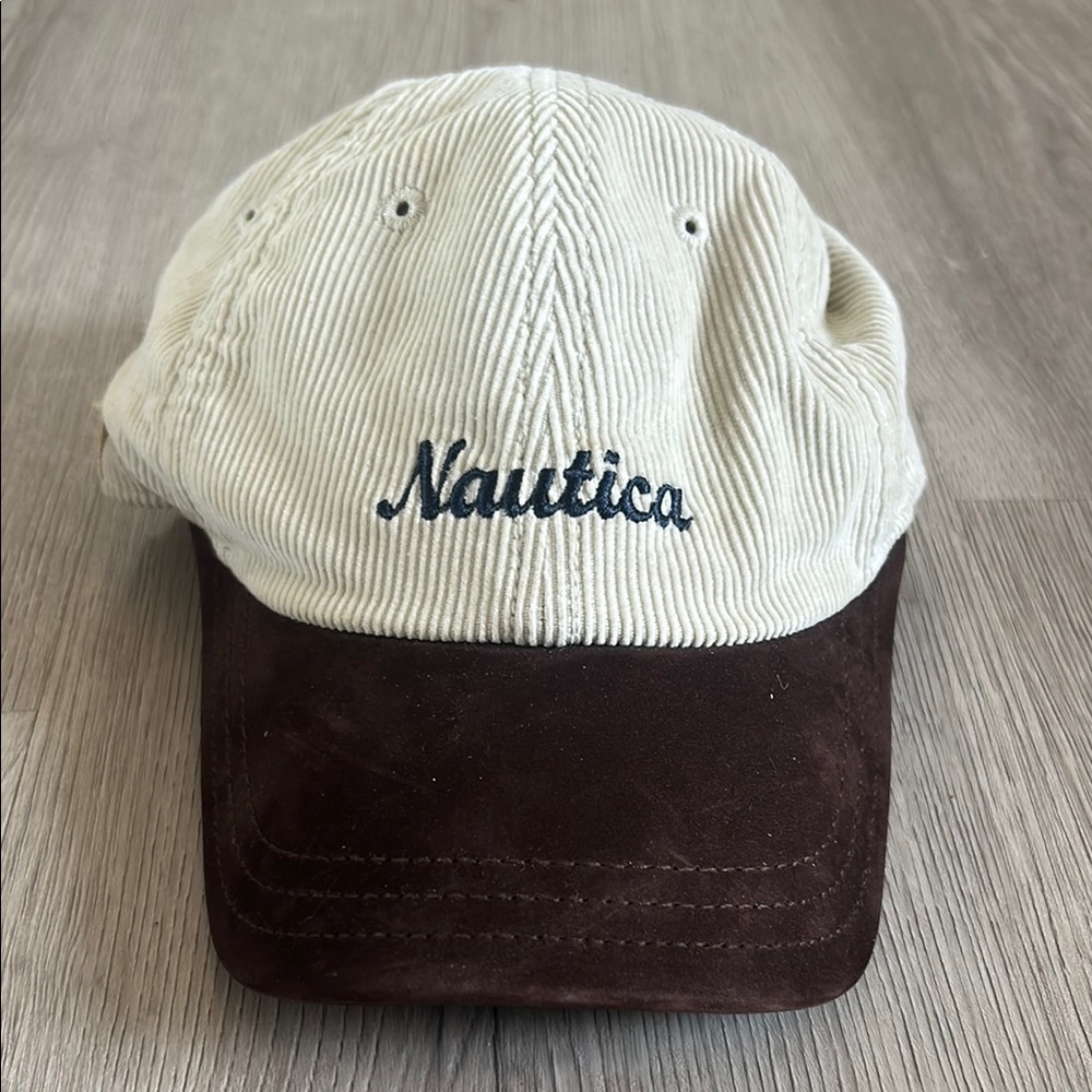 Nautica Cream and Brown Cap